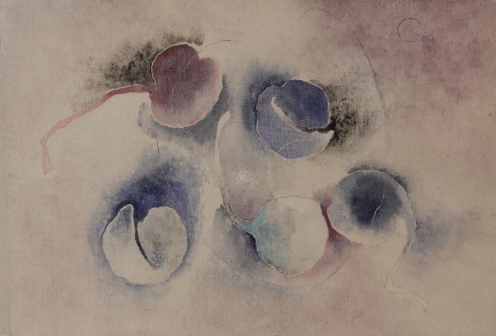 Blaue Blumenfrüchte I (1989), 21x33